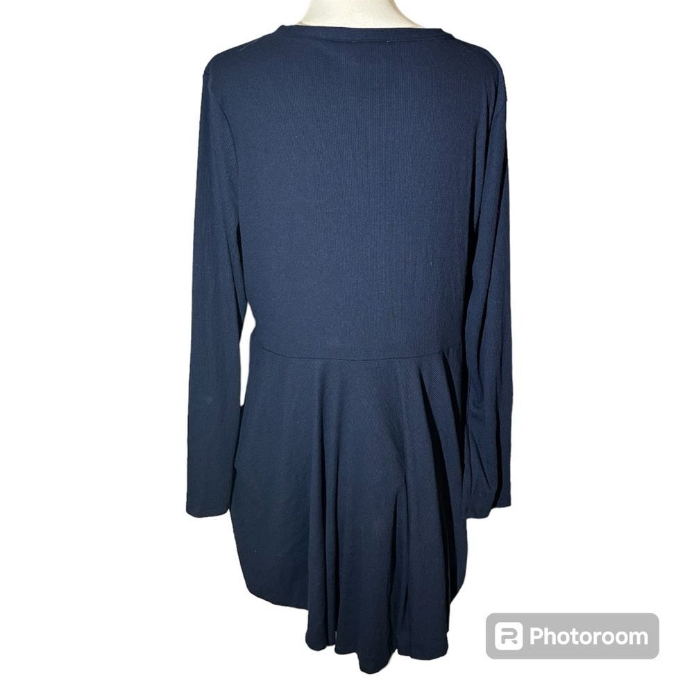 NWT Ninexis Dress for Nadine West Blue Ribbed Long Sleeve Stretchy Comfy Size 3X - Picture 3 of 8